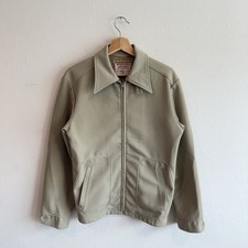 Vintage 60s McGregor Drizzler Double Knit Zip Harrington Jacket Mens 38 L Beige picture