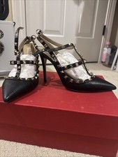 Valentino Garavani Rockstud Ankle Strap Pumps Size 38 picture