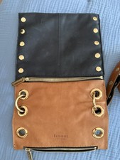 Hammitt Reversible Crossbody Rivet Bag Purse Black/Brown Gold Rivets Used Once picture