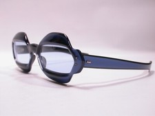 Vintage Mid Century Modern Blue Pearl Tropic Cal Sunglasses Handmade France picture