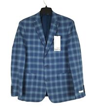 Bar III Men's Slim-Fit Stretch Sport Coat Blazer Grey/Blue Plaid 40S NWT picture