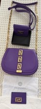 VERSACE Greca Goddess Leather  Bag LG Genuine + Versace wallet and card holder. picture