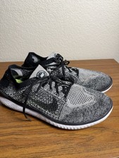 Nike Free RN Flyknit Womens Low Top Lace Up Running Shoes 10.5 Gray/Black picture