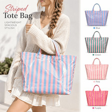 FAXHION Striped Tote Bag for Women, Waterproof Large Capacity Handbag picture