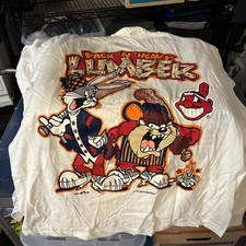 Vintage Cleveland Indians Bugs Taz T-Shirt XL Looney Tunes Pack Lumber 1993 NWT picture