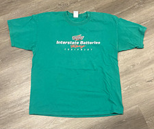 Vintage Men's XL Green Interstate Batteries Racing Graphic Tee picture