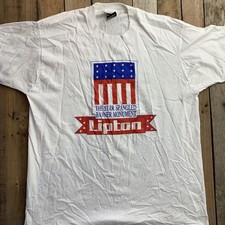Screen Stars Best T-Shirt Men's White XL Cotton Blend Lipton 1991 Graphic Tee picture
