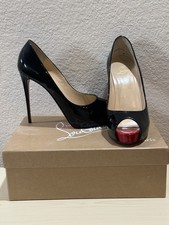 Christian Louboutin Very prive 120 Peep Toe Black Size 8 1/2 picture