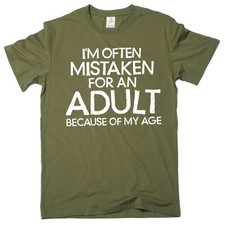 Men's Funny mistaken for an adult T-shirt humorous shirt joke tshirts for him picture
