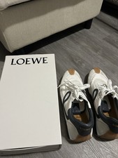 LOEWE Flow Runner Men’s Sneakers Size 11 Nylon Suede White Blue picture