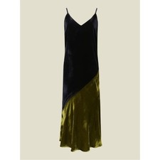 FRNCH NEW engy black green velvet slip dress practical magic witchy fall S/M picture