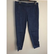 Denizen from Levi's Low-Rise Ankle Jegging Dark Wash Lace Up Hem Blue Size M picture
