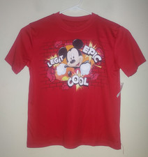 Disney Boys Mickey Mouse T-Shirt Small Youth Short Sleeve Hanes Red picture