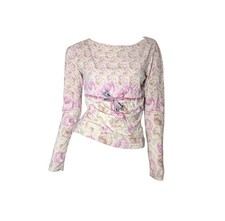 Vintage Y2k Blumarine Ribbon Floral Print Top M 2000s 00s picture