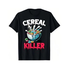 Men�s �Cereal Killer� Cereal-Bowl-Murder-Scene Cotton Graphic T-Shirt picture