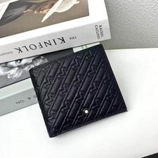 Montblanc Extreme 3.0 Black Leather Bifold Wallet Embossed Logo Men's Gift picture
