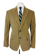 $295 NEW TOMMY HILFIGER MENS 40R TAUPE CORDUROY BLAZER SPORT COAT SUIT JACKET picture