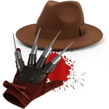 Halloween Creepy Killer Nightmare on Elm Street Hat & Claw Freddy Accessory Set picture