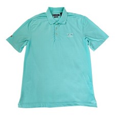 Oxford Golf Super Dry Cool Max Men's Large Aqua Blue Polo Shirt Hawk's Landing picture