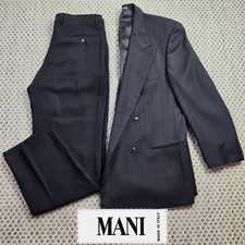 MANI Giorgio Armani Mens Suit Made in Italy Double Breasted Pinstripe Wool 41R picture