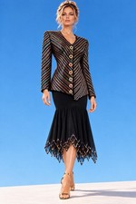St John Evening Skirt Suit Size 6 Two Piece Set Embellished Sparkle Rhinestone picture