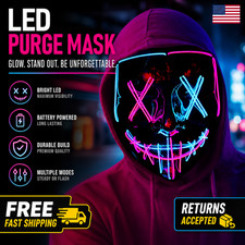 Halloween LED Light Up Scary Mask Cosplay Costume Party Carnival Horror Prop picture