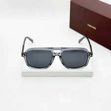 Tom Ford Falconer TF884 Sunglasses Transparent Gray Frame Dark Gray Lens  picture