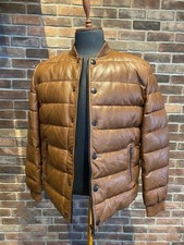 BrandNew Men's Bubble Lamb Skin Leather & Goose Down Jacket, Brown picture