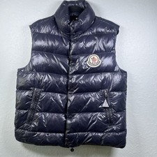 Moncler Blue Puffer Goose Down Vest Tib Gilet Size 4 Mens XL Authentic Logo picture