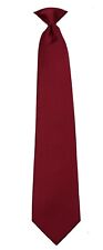 Men's Big & Tall Burgundy Solid XL Clip-On Necktie Business Formal Wedding Prom picture