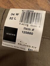 Slates  Men’s Tan Dress Slacks Rayon Polyester Blend #125660  Size  34x32 picture