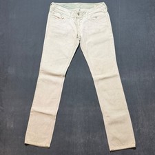 Diesel Lowky Jeans Women 29x32 Cream Waxed Slim Bootcut Low Rise Wash 008RB Y2K picture