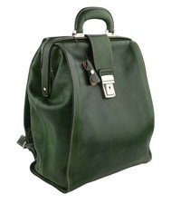 Time RESISTANCE Men Bag A Brief Story Of Time OS Green Leather Backpack RRP400 picture