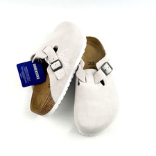 Birkenstock Boston X Stussy Suede Clog Bone Women's and Men's Shoes New EU 37-45 picture