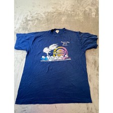 Vintage Panama City Beach Florida T Shirt Mens XL Blue 80s Single Stitch USA picture