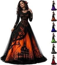 Witch Dress for Women,Halloween Vampire Costumes Treehouse Thorns Witches Gothic picture