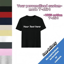 Custom T-Shirt Upload Text Logo Photo Personalized Cotton Tee picture