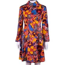 Vintage 1970s Groovy Psychedelic Op Art Dress Abstract Print picture