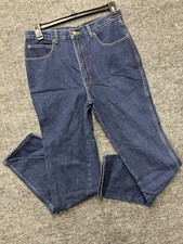 Vintage JORDACHE JEANS Gold Stitch Dark Wash Women’s 33x34 High Rise HONG KONG picture