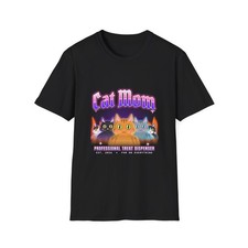 Cat Mom Shirt Vintage 90s Bootleg Style Cat Lover Gift Tee Softstyle Unisex picture