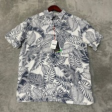 NWT Quiksilver Waterman Button up Short Sleeve Shirt Men's S Leaf Printed picture