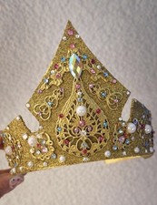 Sleeping Beauty Aurora Princess Tiara Crown Gold For Adults And Kids picture