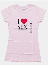 RARE Vintage Y2K Sex and the City BITTEN Carrie Bradshaw Pink Promo Tee Small picture