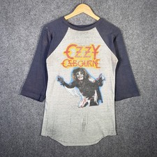 Vintage Ozzy Osbourne Shirt Medium Black 80s Tour Band Raglan Diary Of A Madman picture