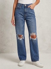 NWT Lovers And Friends Lennon Super High Rise Wide Leg Jeans Sands Key Blue 28 picture