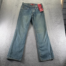 Plugg Jeans Mens 32x32 Blue Cotton Denim Straight Leg Faded Mid-Rise Workwear picture