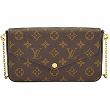 Louis Vuitton Pochette Felicie Monogram Canvas Chain Crossbody Bag Brown picture