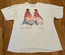 VTG 90s Navajo Walking Place Carol Grigg Art Shirt Large Single Stitch Beige picture
