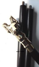 Victorian Solid Brass Goat Head Handle Vintage Style Wooden Walking Cane Stick picture