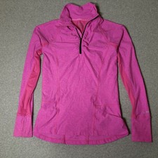 C9 Champion Women's Small Pink Heathered 1/4 Zip Running Pullover Thumbholes picture